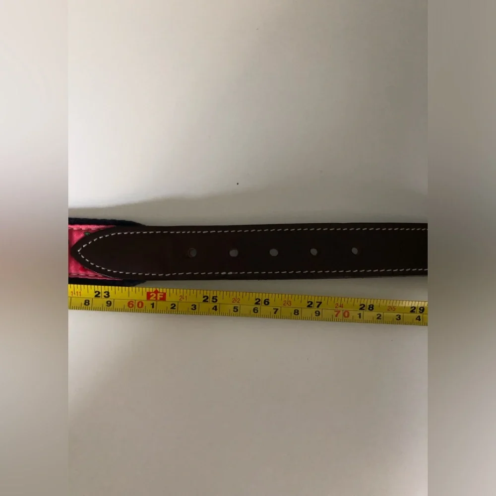 Vineyard Vines Santa Hammock Canvas Mai Tai Leather Unisex Belt Big Kid Size:26
